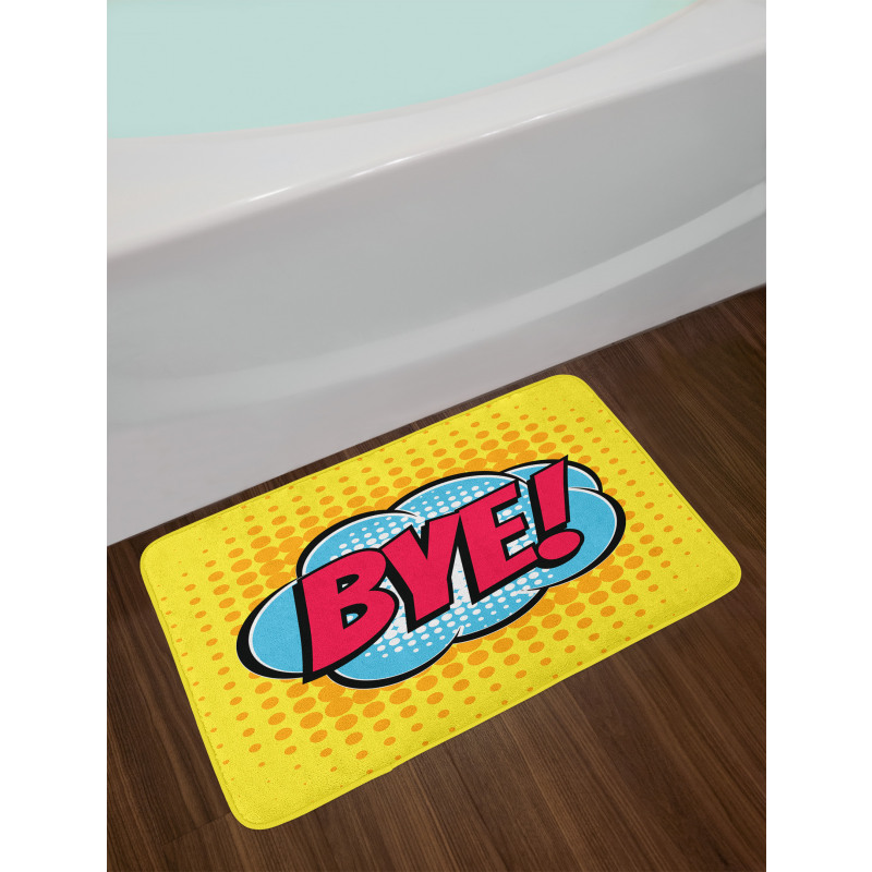 Comic Book Text Bath Mat