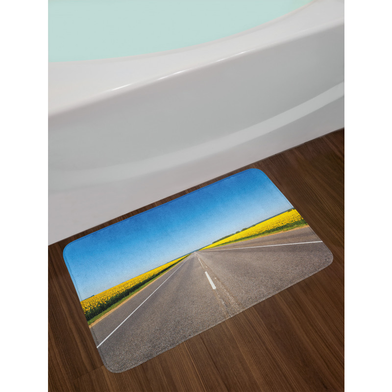 Sunflowers Road Bath Mat