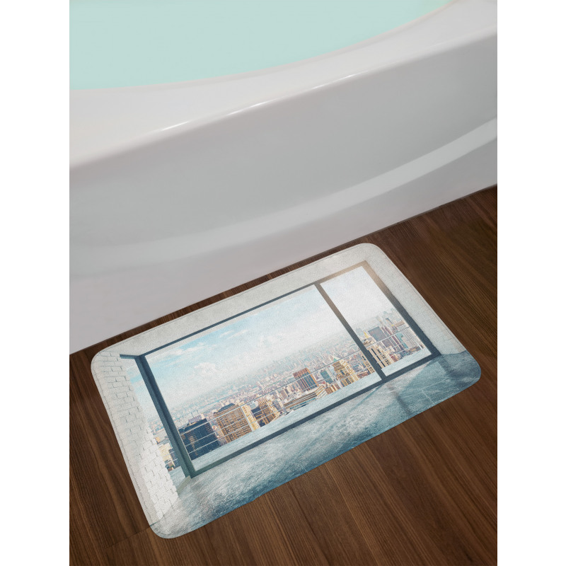 Empty Loft Cityscape Bath Mat