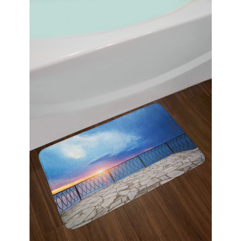 Balcony View Landscape Bath Mat