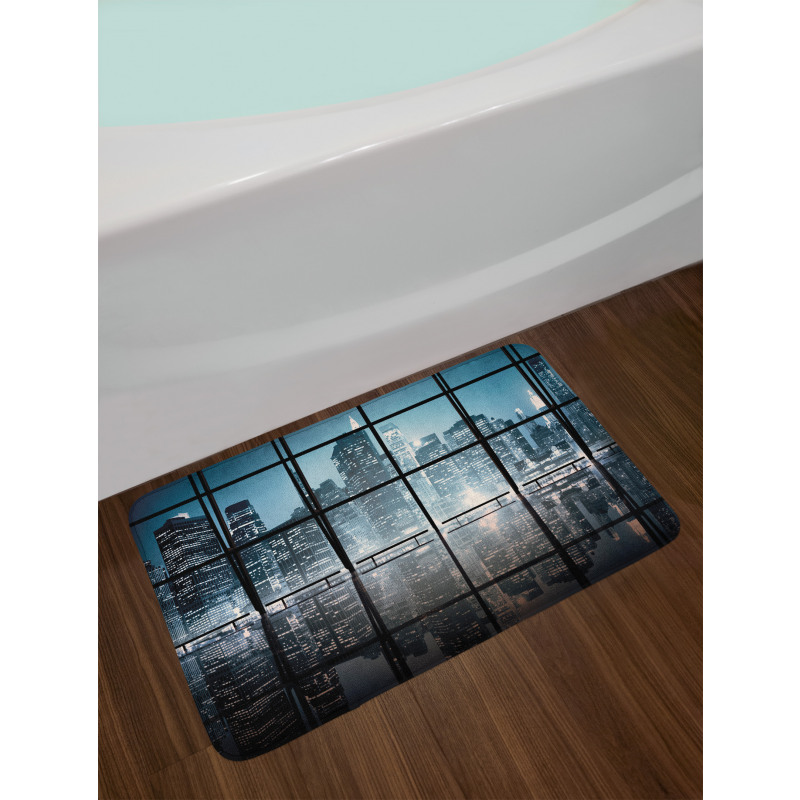 New York at Night Scenery Bath Mat