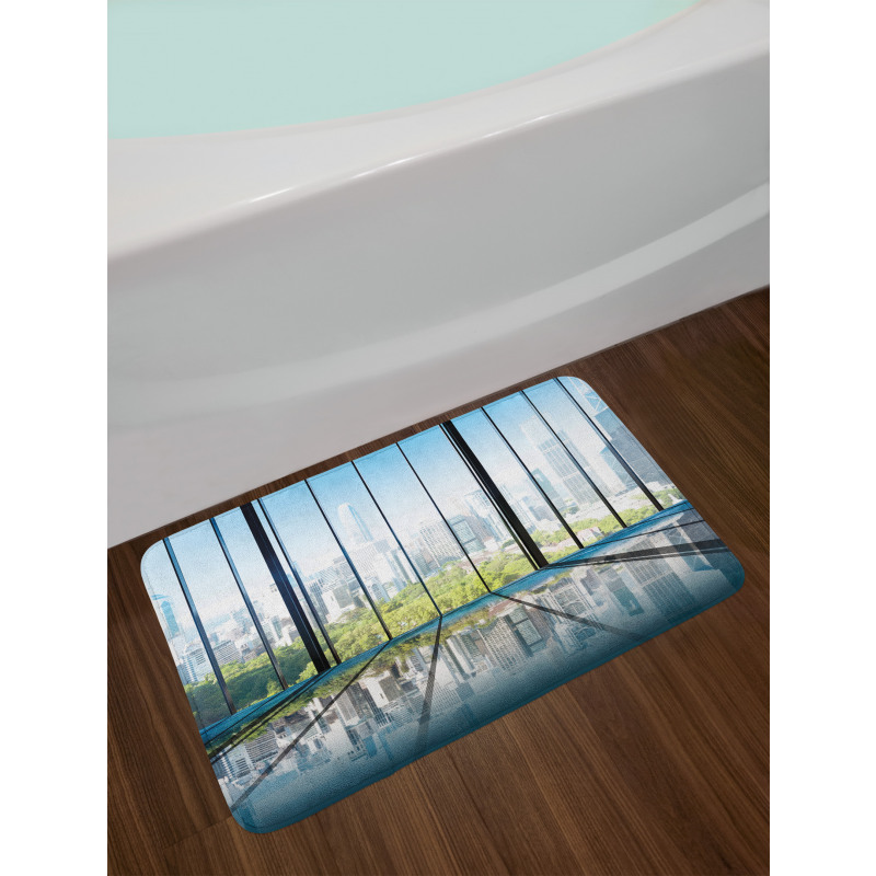 Skyscrapers City Scenery Bath Mat