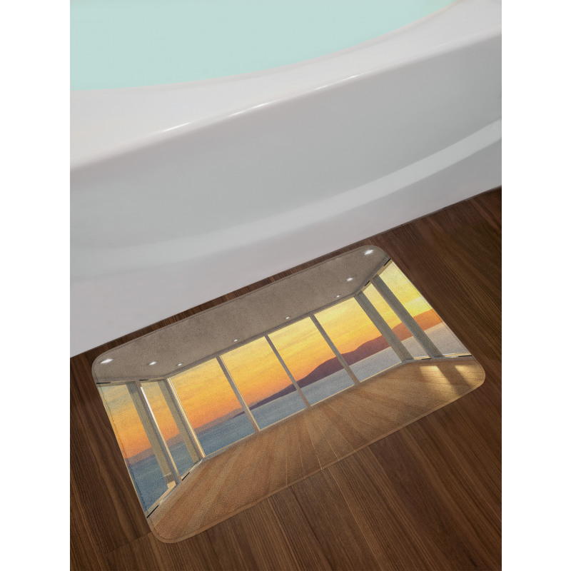 House with Mountain Ocean Bath Mat