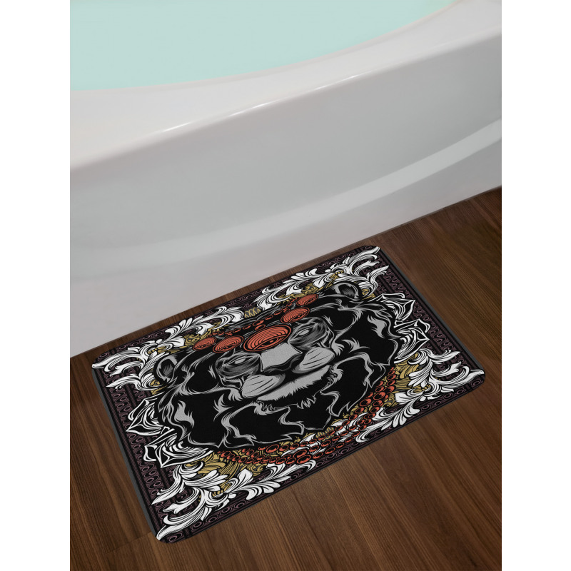 Jungle Emperor Lion Frame Bath Mat