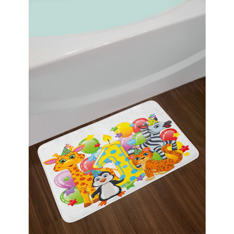 Safari Animal Birthday Bath Mat