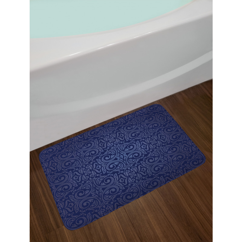 Blue Floral Old Design Bath Mat