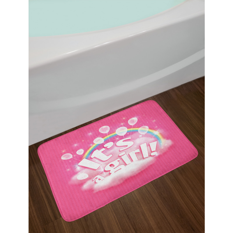 Its a Girl Words Bath Mat