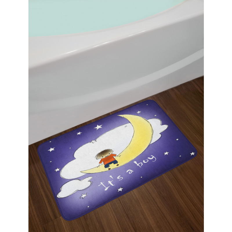 Boy Baby Sky Greeting Bath Mat