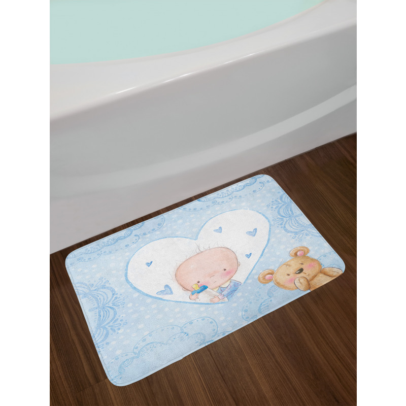 Baby Boy Teddy Bear Bath Mat