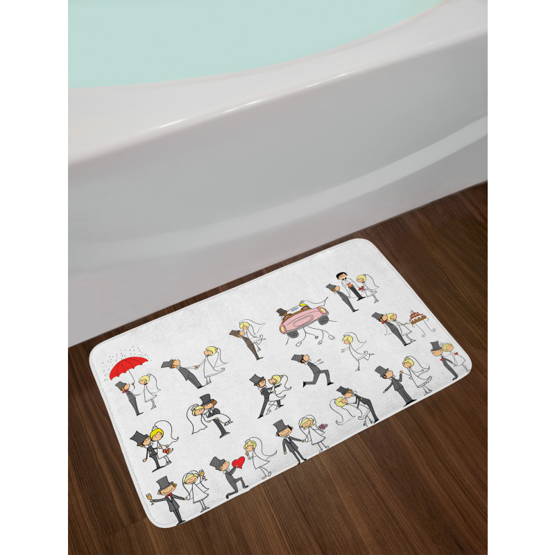 Cartoon Couple Funny Bath Mat