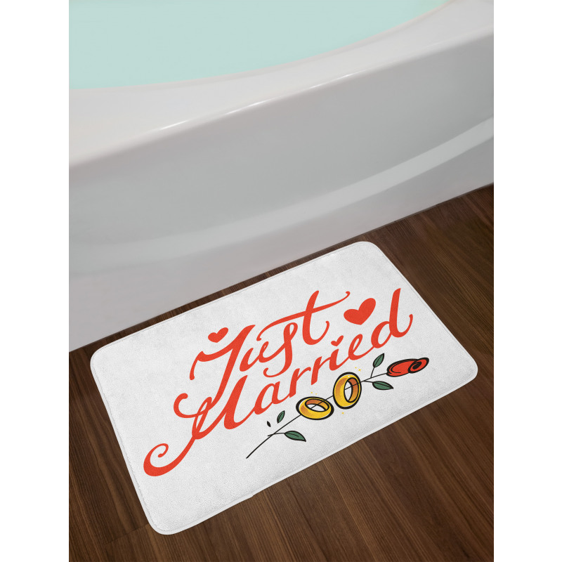 Just Married Rose Rings Bath Mat