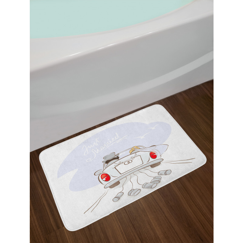 Retro Married Couple Car Bath Mat