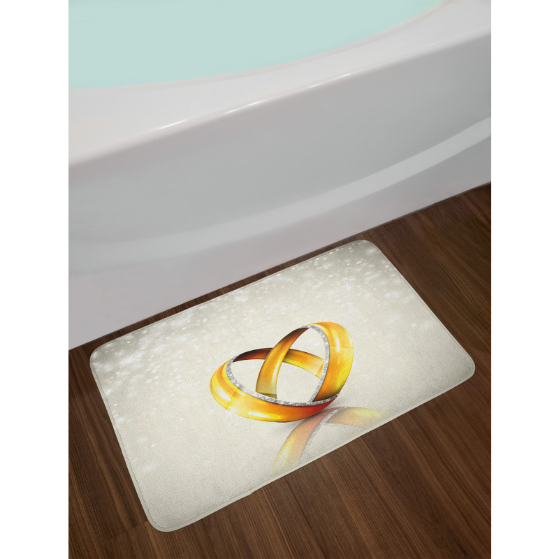 Pair of Rings Marriage Bath Mat