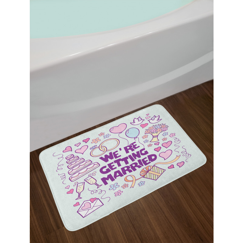 Happy Composition Doves Bath Mat