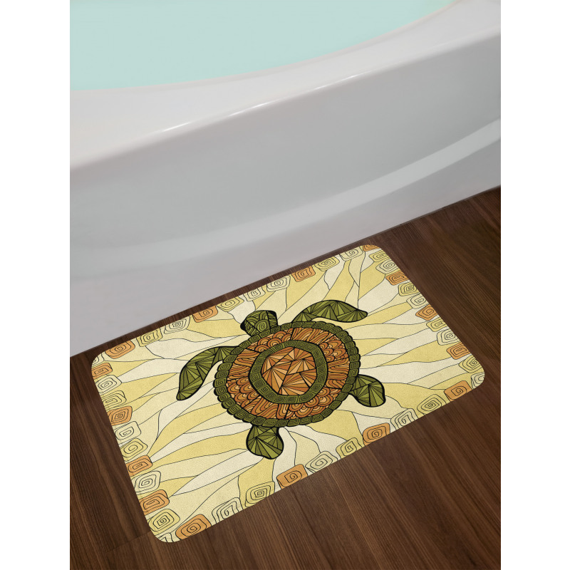 Turtle Zentangle Artwork Bath Mat