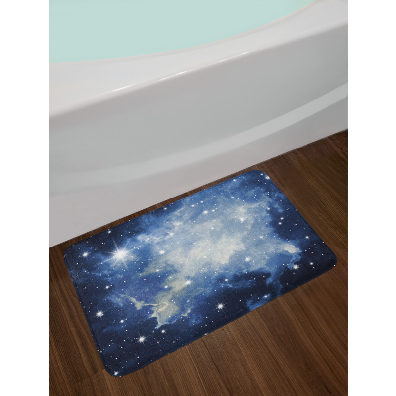 Blue Galaxies Bath Mat