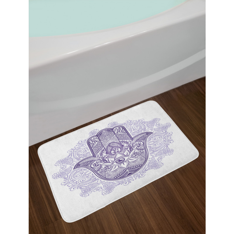 Ornate Hamsa Paisley Bath Mat