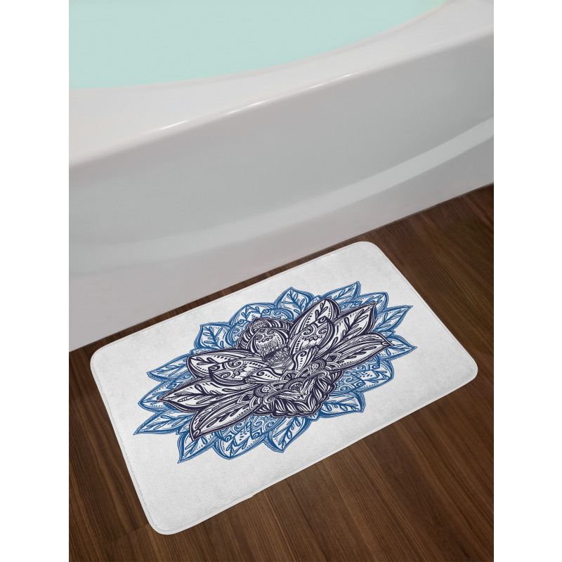 Boho Lotus Flower Bath Mat