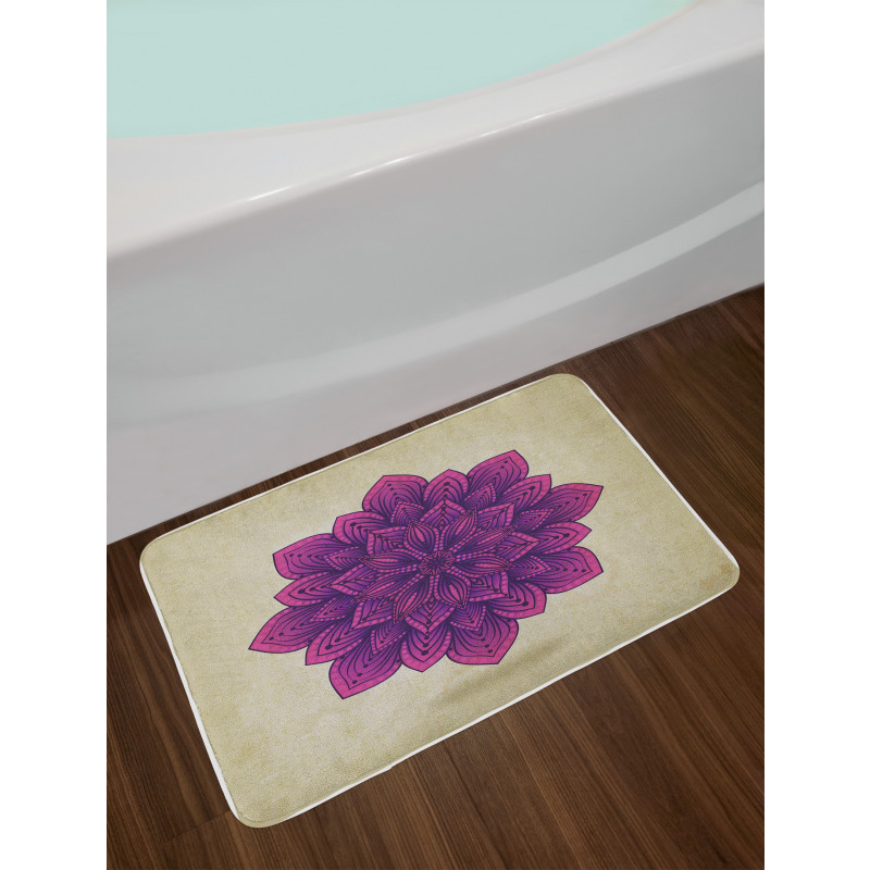 Purple Retro Motif Bath Mat