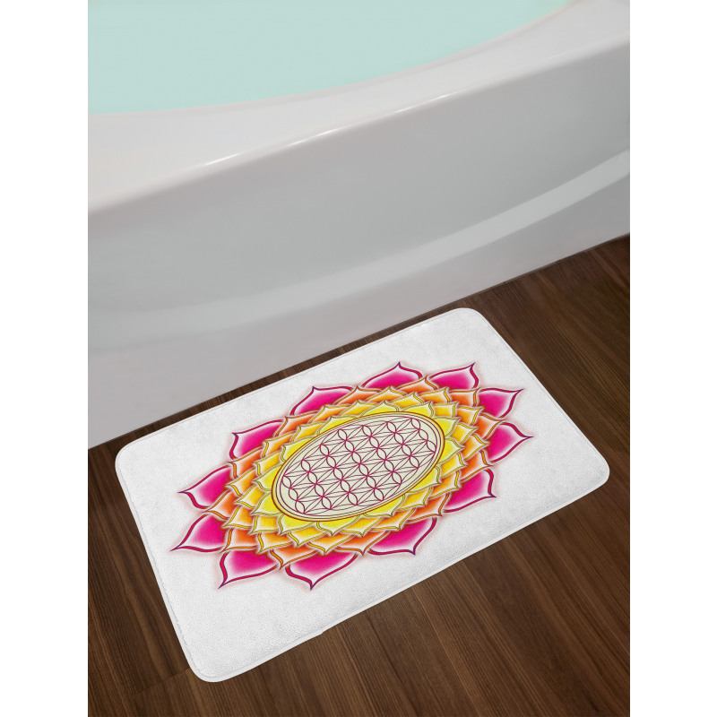 Flower of Life Lotus Vivid Bath Mat