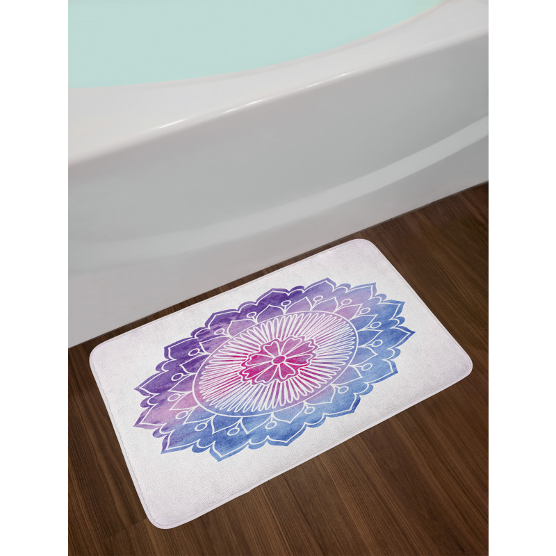 Boho Blossom Watercolor Bath Mat