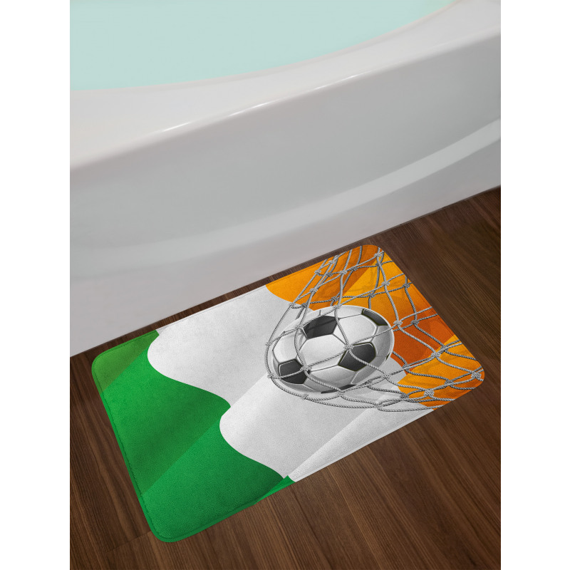 Soccer Ball in Net Goal Bath Mat