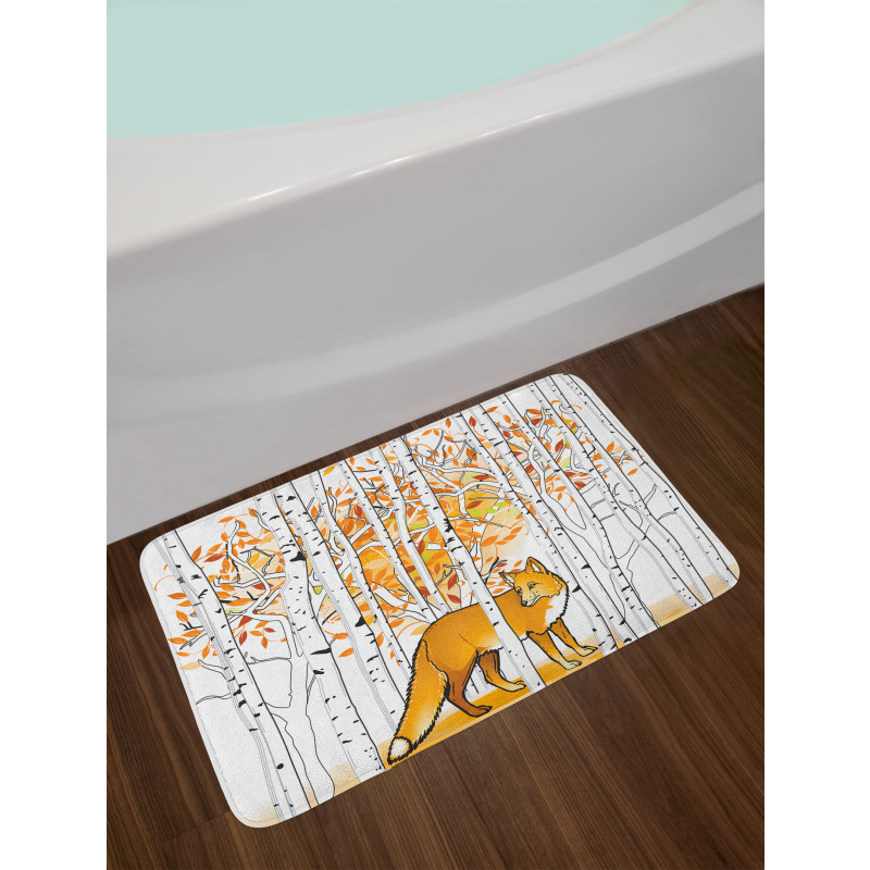 Fox Autumn Forest Bath Mat