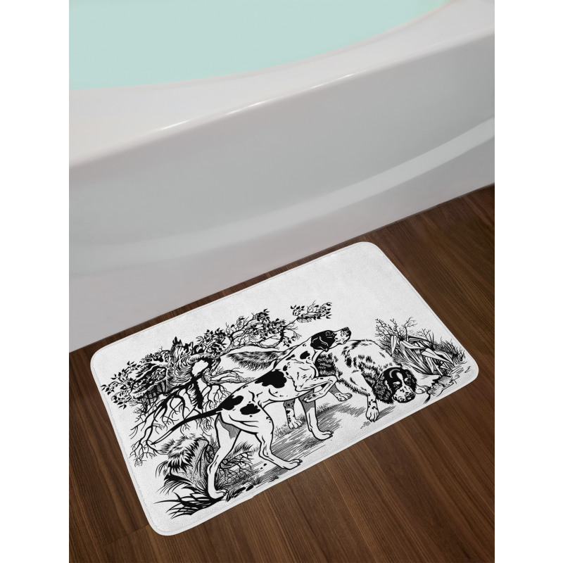 Dogs in Forest Bath Mat