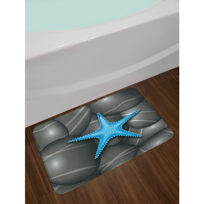 Blue Sea Star Bath Mat