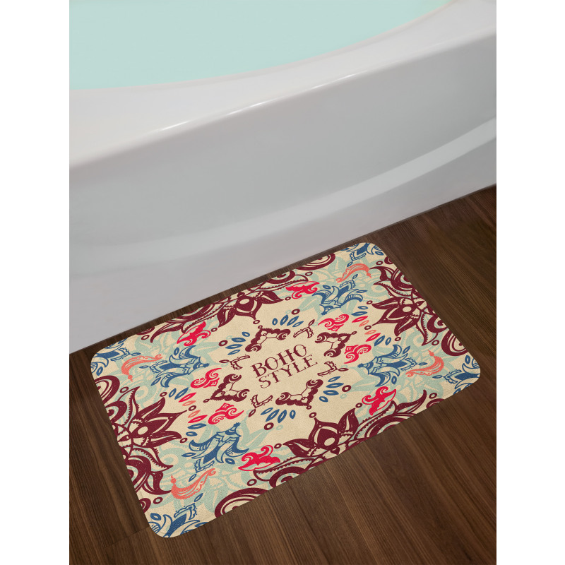 Ornate Floral Ethnic Bath Mat