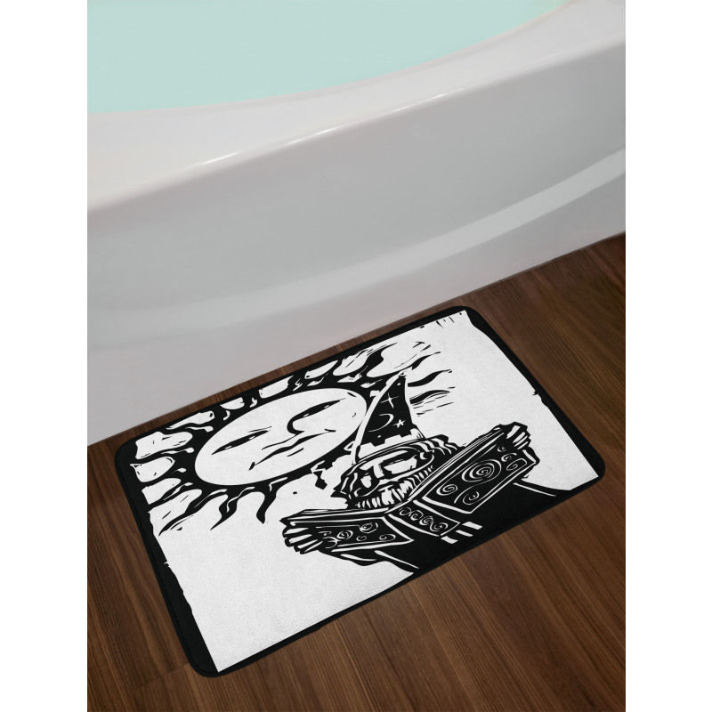 Wizard with Magic Book Bath Mat