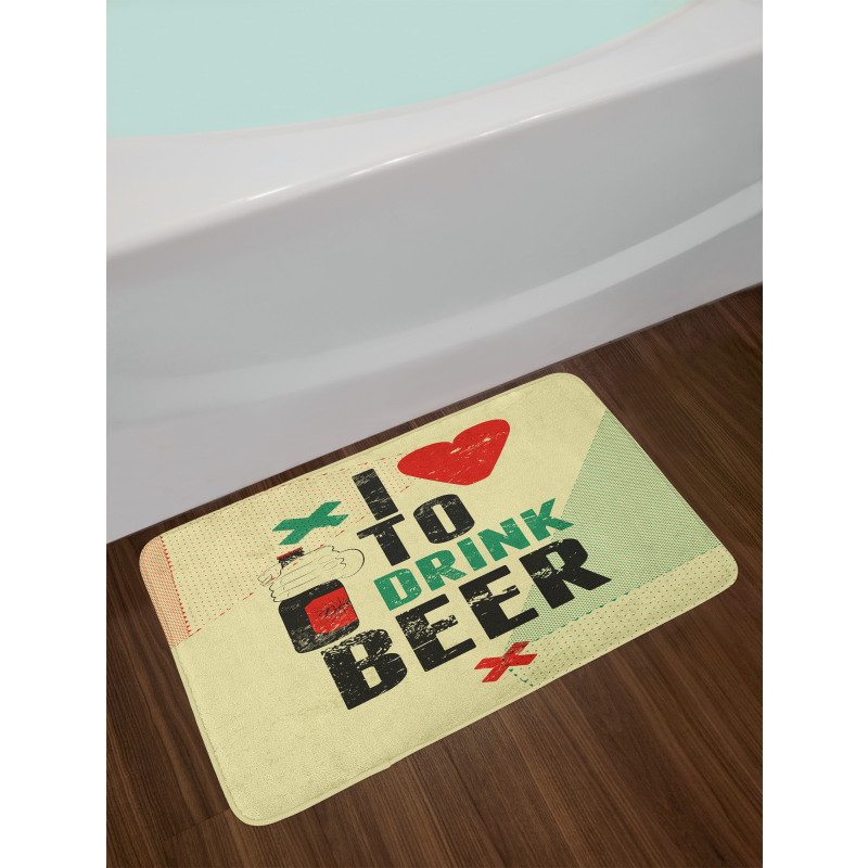 Love Beer Grunge Hand Bath Mat