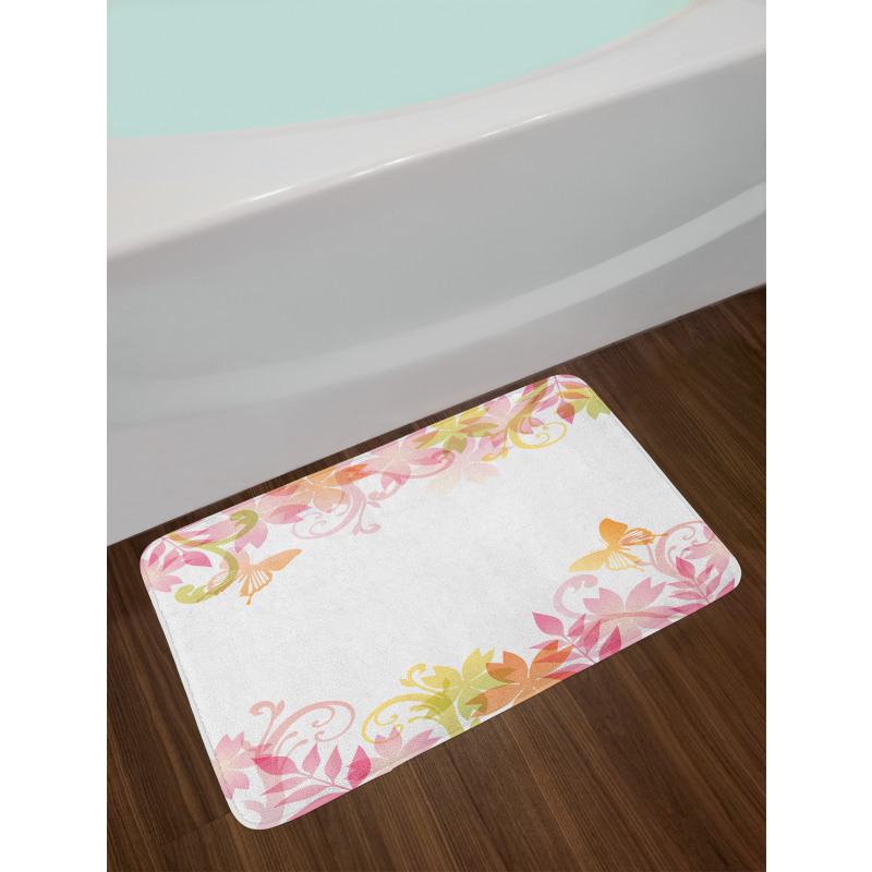 Floral Spring Wreath Bath Mat