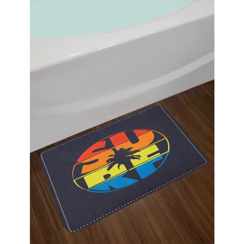 Surf Rainbow Colors Palm Bath Mat
