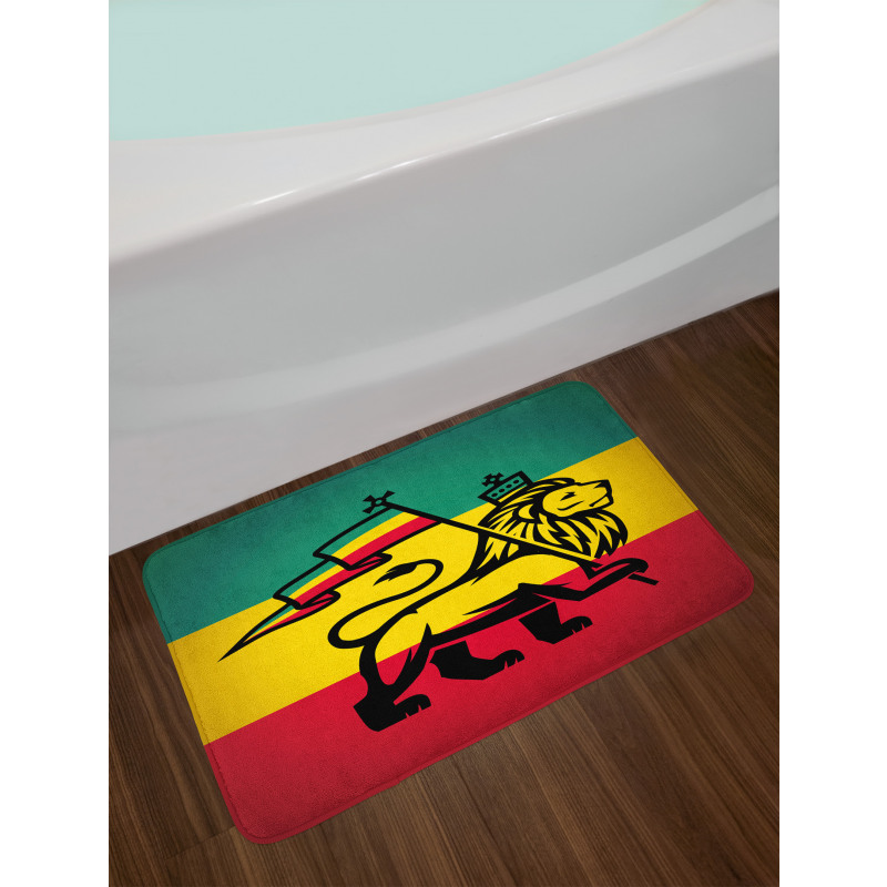 Judah Lion Rastafari Flag Bath Mat