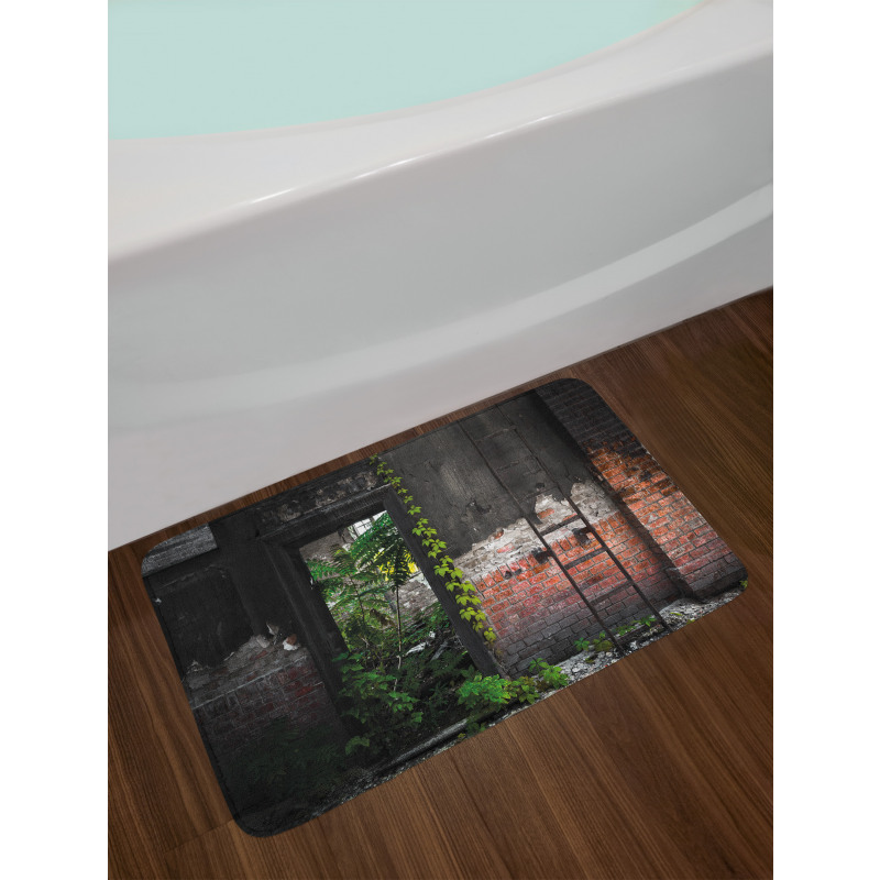 Bricks Plants Bath Mat