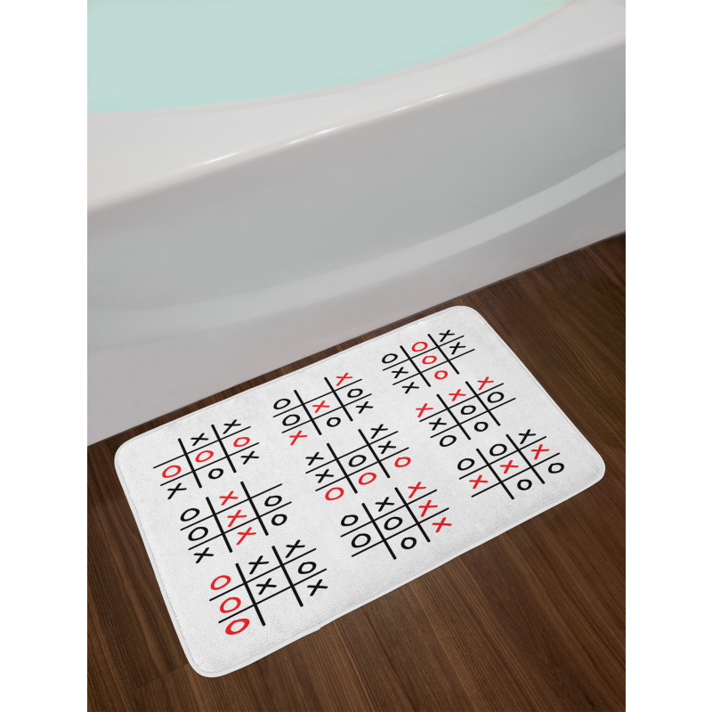 Tic Tac Toe Game Set Art Bath Mat