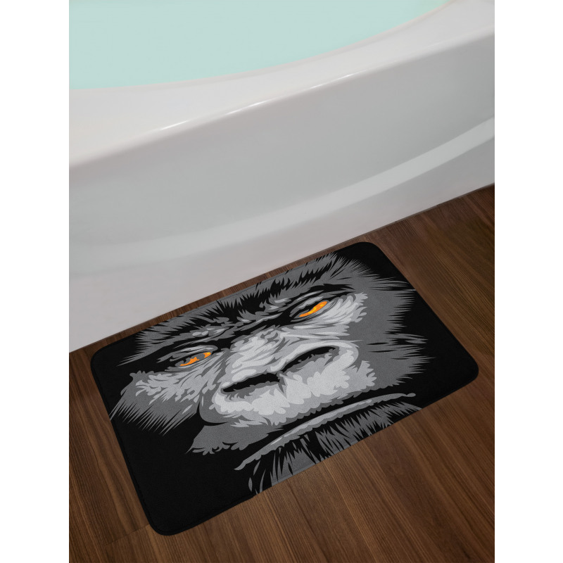 Wild Gorilla Orange Eyes Bath Mat