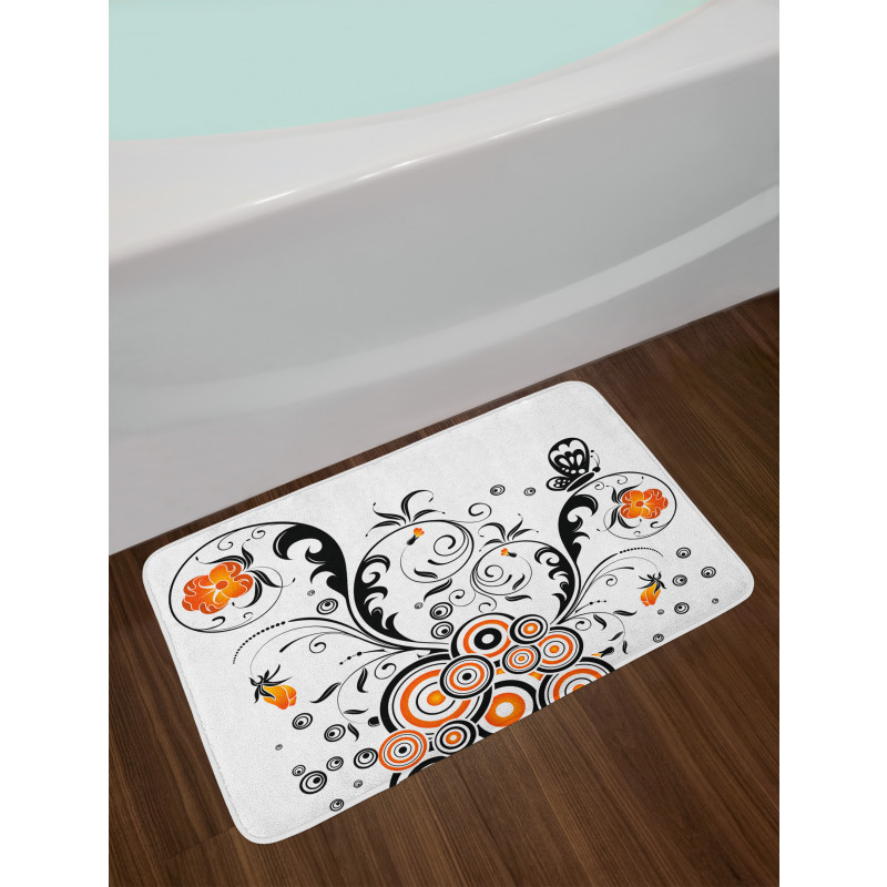 Circular Petals Butterfly Bath Mat