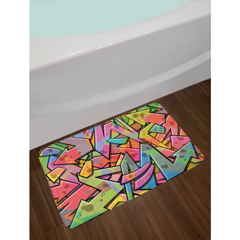 Abstract Grunge Arrows Bath Mat