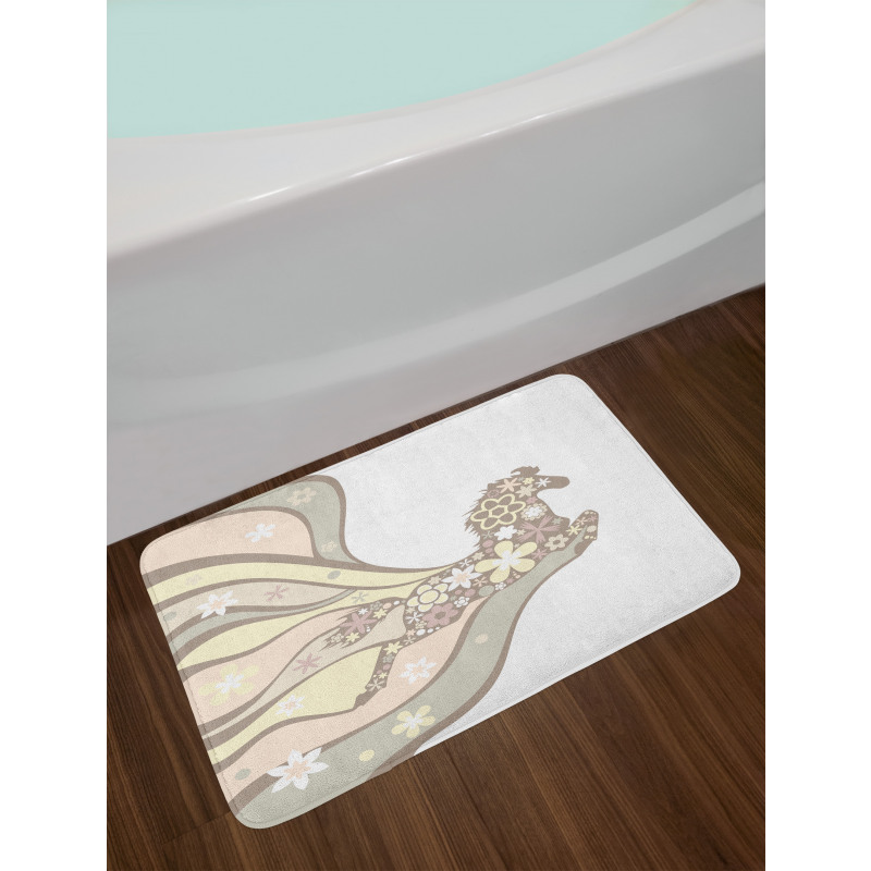 Floral Horse Galloping Bath Mat