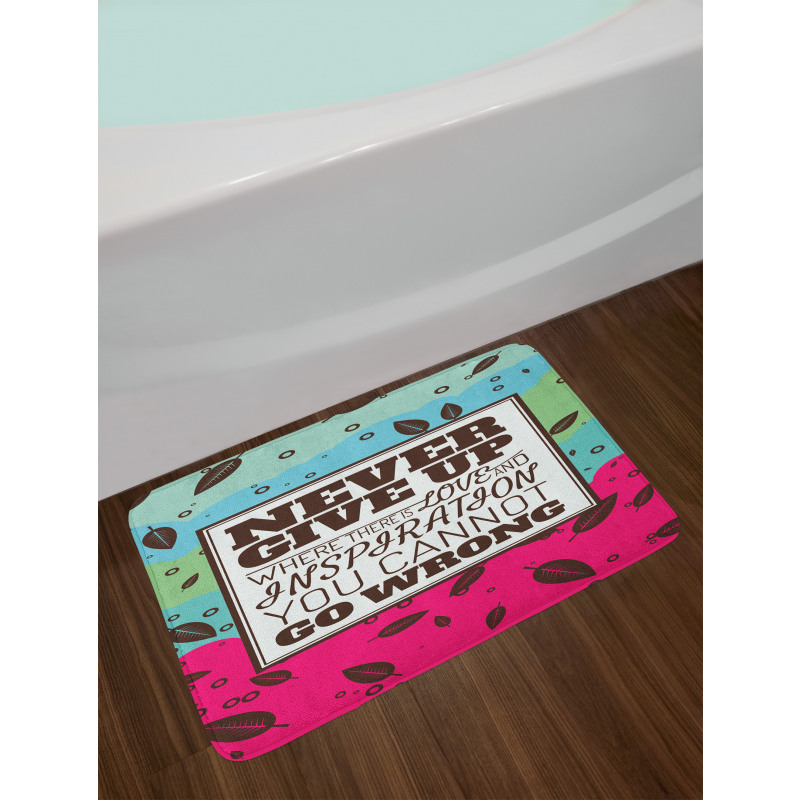 Never Give up Frame Retro Bath Mat