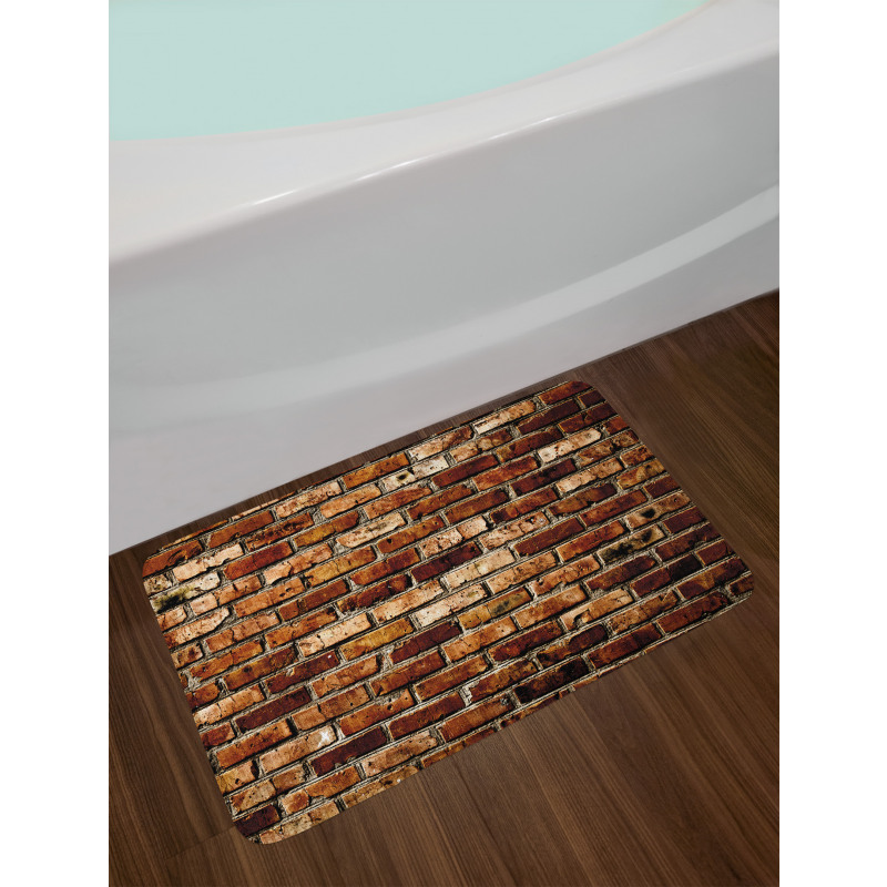 Old Grunge Brick Wall Bath Mat