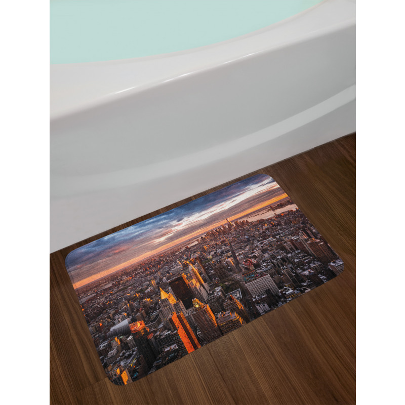 Manhattan Skyline Sunset Bath Mat