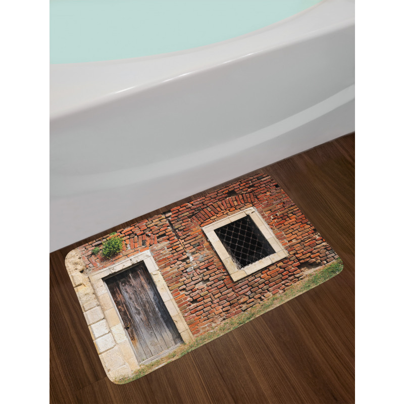 Old House Door Brickwork Bath Mat