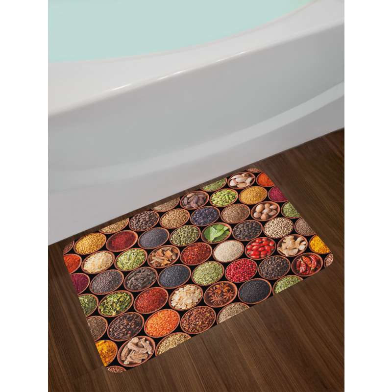 Colorful Herbs Spices Bath Mat