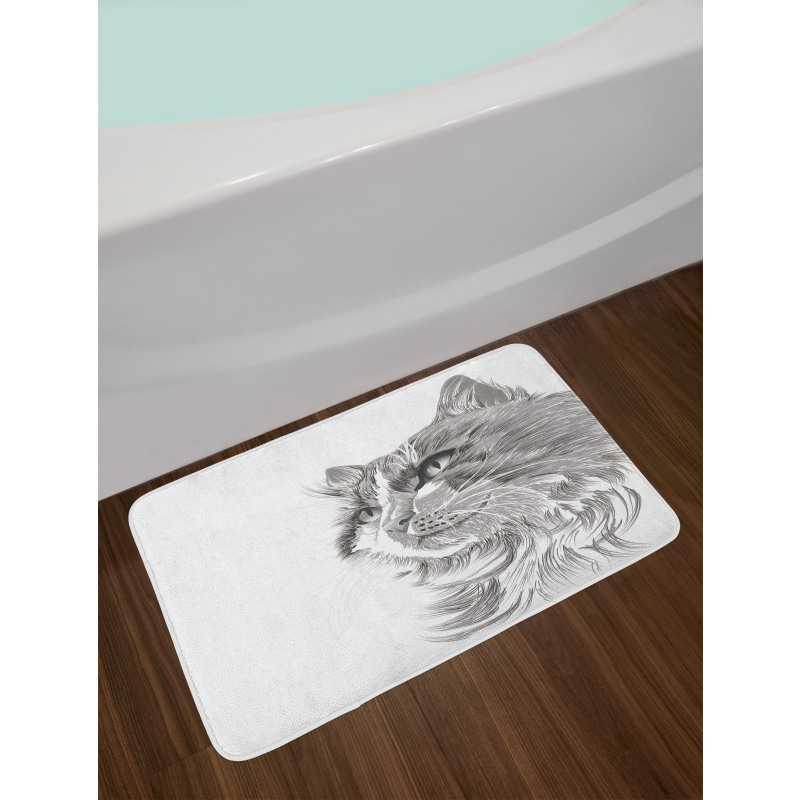 Cat Portrait Kitten Bath Mat