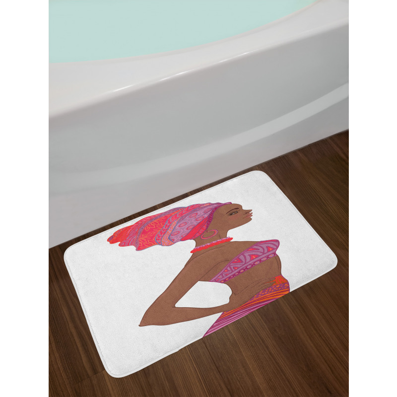 Zulu Woman Bandage Dress Bath Mat