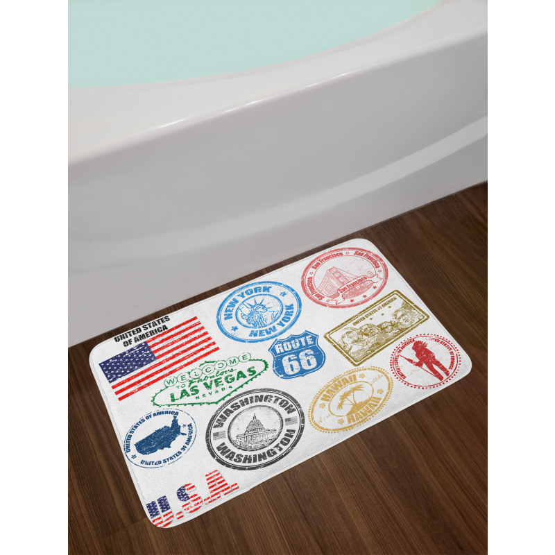 Grunge Stamps Bath Mat