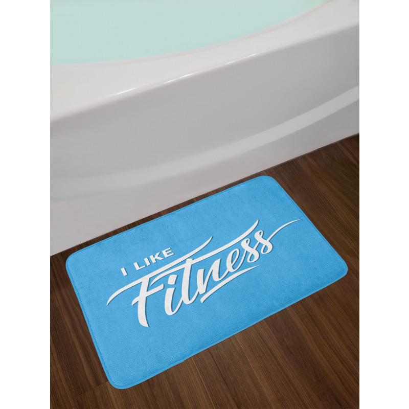 I Like Fitness Words Bath Mat